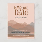 レトロマウンテンウィークエンド日付はがきを保存 インビテーションポストカード (正面)