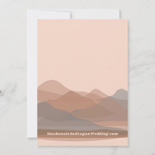 レトロマウンテンウィークエンド日付カードを保存 セーブザデート (裏面)