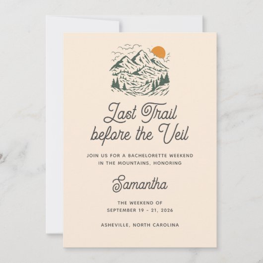 レトロマウンテンキャンプバチェロレッテ旅程ウィークエンド 招待状 (正面)