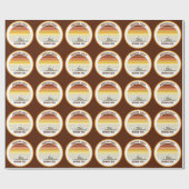 レトロマウンテンサンセットカスタムパーティー ラッピングペーパー (フラット)