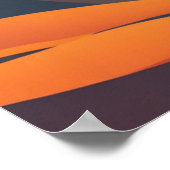 レトロマウンテンズランドスケープサンセットイラストレーション ポスター (角)