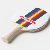 レトロマウンテンラリストライプー（名前あり） 卓球ラケット (正面アングル)