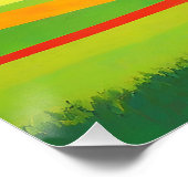 レトロマウンテンランドスケープイラストレーション カラフル ポスター (コーナー)