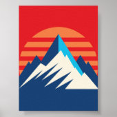 レトロマウンテンランドスケープシーナリースケッチ ポスター (正面)