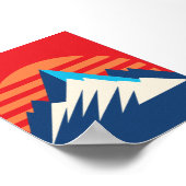 レトロマウンテンランドスケープシーナリースケッチ ポスター (角)