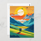 レトロマウンテンランドスケープラブ ポストカード (正面/裏面)