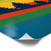 レトロマウンテンランドスケープ自然イラストレーション ポスター (コーナー)