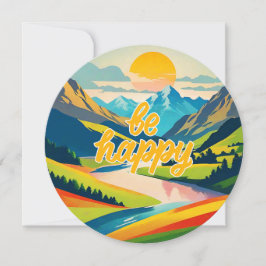 レトロマウンテンランドスケープ"Be Happy"