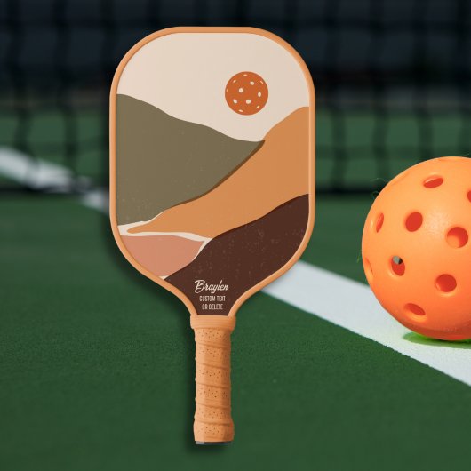 レトロマウンテンランドスケープPickleballサンカスタムテックス ピックルボールラケット