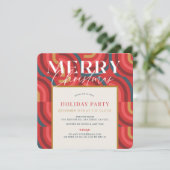 レトロマクシマリスト幾何学赤クリスマス 招待状 (スタンド正面)