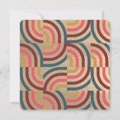 レトロマクシマリスト幾何学赤クリスマス 招待状 (裏面)