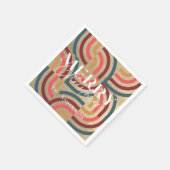 レトロマクシマリスト幾何学金ゴールドクリスマス スタンダードカクテルナプキン (角)