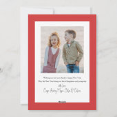 レトロマクシマリスト幾何学金ゴールド2写真新年 シーズンカード (裏面)