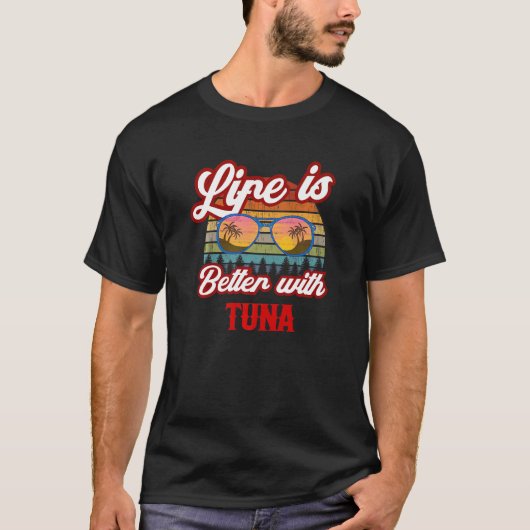 レトロマグロの夕日 Tシャツ (正面)