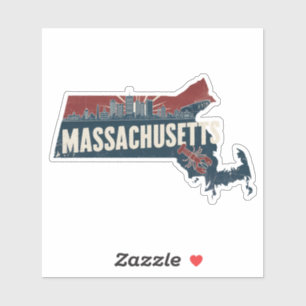 レトロマサチューセッツのステッカー シール