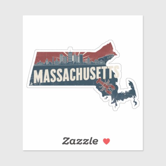 レトロマサチューセッツのステッカー シール (シート)