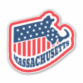 レトロマサチューセッツ州旗 シール (正面)