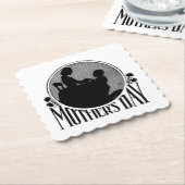 レトロマザーズデイシルエット ペーパーコースター (アングル)