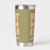 レトロマザーズ・デイ・ブルー・ピンク 保温保冷タンブラー (左面)