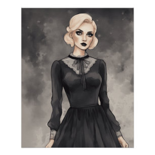 レトロマジカルドレスデザインお洒落- オートクチュールAI ポスター