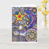 'レトロマジック'デザイン空白のグリーティングカード カード (黄色い花)