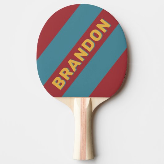 レトロマスタードはっきりしたシストライプーの名前 卓球ラケット (正面)