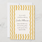 レトロマスタードイエローウェー縁どブブライダルシャワー 招待状 (正面)