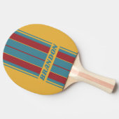 レトロマスタードストライプシードボード名 卓球ラケット (横)