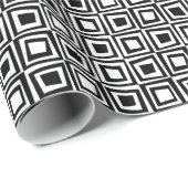 レトロマス – 黒オンホワイト ラッピングペーパー (ロールコーナー)