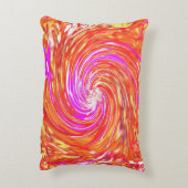 レトロマゼンタと秋の色のフローラの渦巻き アクセントクッション (裏面(縦))