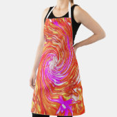 レトロマゼンタと秋の色のフローラの渦巻き エプロン (インサイチュ)