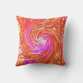 レトロマゼンタと秋の色のフローラの渦巻き クッション (裏面)