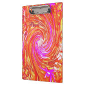 レトロマゼンタと秋の色のフローラの渦巻き クリップボード (左)