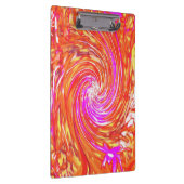 レトロマゼンタと秋の色のフローラの渦巻き クリップボード (右)