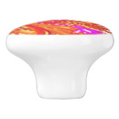 レトロマゼンタと秋の色のフローラの渦巻き セラミックノブ (側面)