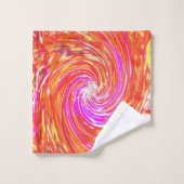 レトロマゼンタと秋の色のフローラの渦巻き バスタオルセット (ウォッシュタオル)