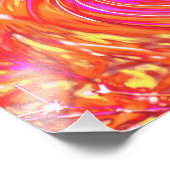 レトロマゼンタと秋の色のフローラの渦巻き フォトプリント (角)