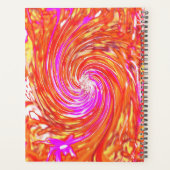 レトロマゼンタと秋の色のフローラの渦巻き プランナー手帳 (裏面)