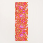 レトロマゼンタと秋の色のフローラの渦巻き ヨガマット (裏面)