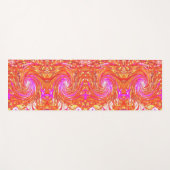 レトロマゼンタと秋の色のフローラの渦巻き ヨガマット (正面(横))