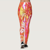 レトロマゼンタと秋の色のフローラの渦巻き レギンス (裏面)