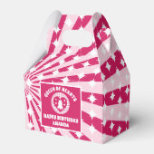 レトロマゼンタクイーンオブハート誕生日パーティー フェイバーボックス (正面サイド)