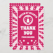 レトロマゼンタクイーンハート誕生日ありがとう 招待状 (正面/裏面)