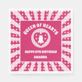 レトロマゼンタクイーンハート誕生日 スタンダードランチョンナプキン (正面)