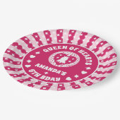 レトロマゼンタクイーンハート誕生日 ペーパープレート (アングル)