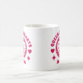 レトロマゼンタクイーンハート パーソナライズされた コーヒーマグカップ (中央)