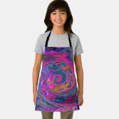 レトロマゼンタ、緑、オレンジの抽象芸術旋回 エプロン (インサイチュ)