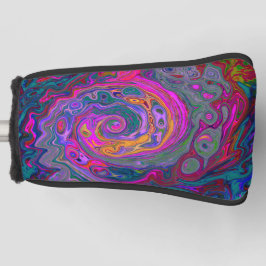 レトロマゼンタ、緑、オレンジの抽象芸術旋回 ゴルフヘッドカバー