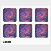レトロマゼンタ、緑、オレンジの抽象芸術旋回 スクエアシール (シート)