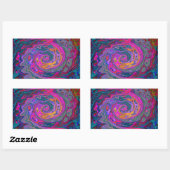 レトロマゼンタ、緑、オレンジの抽象芸術旋回 長方形シール (シート)